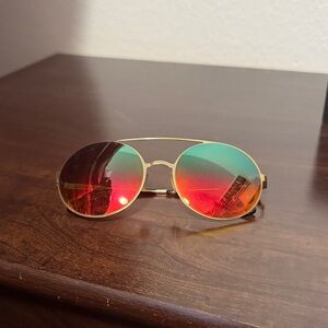 Michael Kors Stylish Gold Aviator Sunglasses